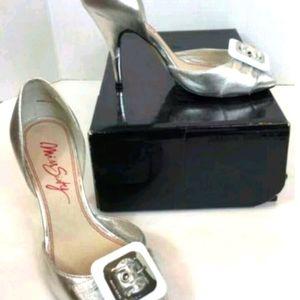 Miss sixty silver peep toe pump sz 37